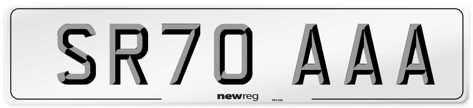 SR70 AAA Number Plate from New Reg